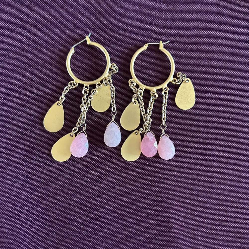 Francesca’s Gold Hoop Earrings with Dangles {DEAL🌹3 for $15🌷}